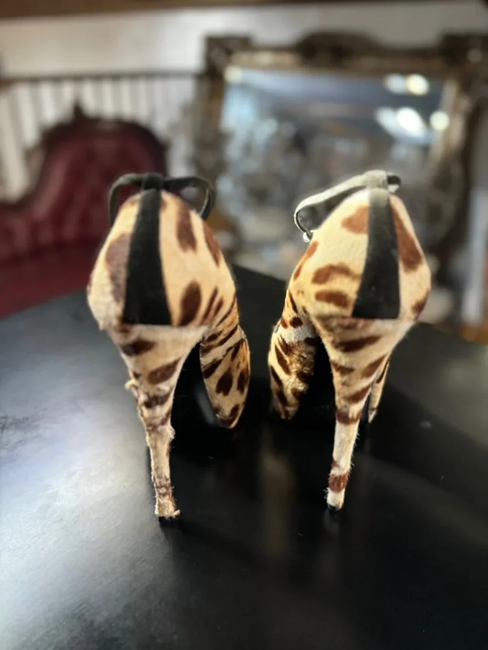 Giuseppe Zanotti Leopard Peep-Toe Pumps | Color Black/Brown | Size 39